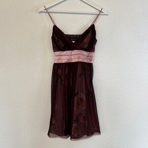 Teeze Me Pink and Brown Floral Party Dress